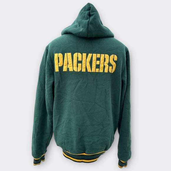 NFL GREEN BAY PACKERS Black Ops Reversible Full Zip Hoodie Team Jacket Men Small - Picture 6 of 15
